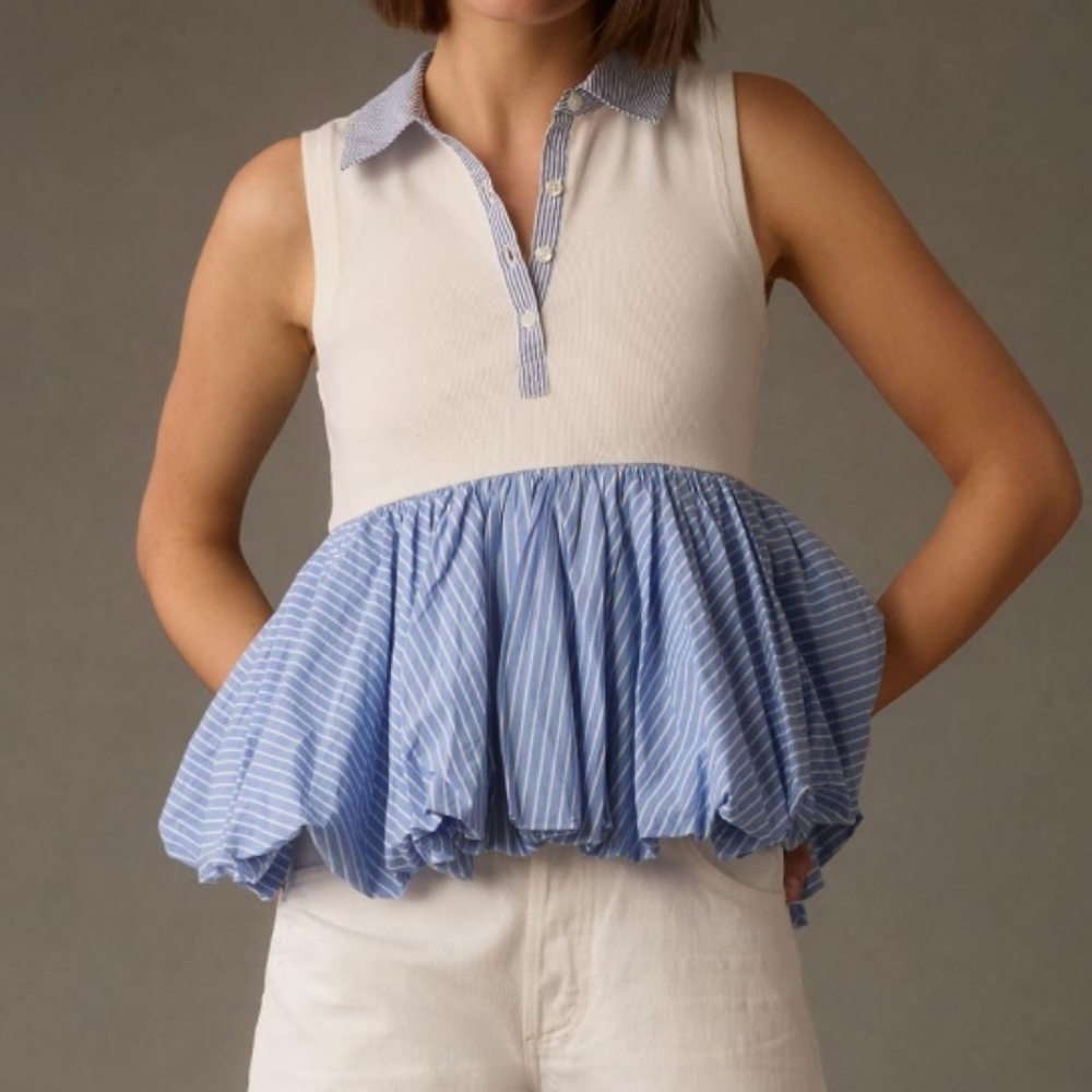 Anthropologie Pernille Rosenkilde Peplum Polo Tank Never Worn
